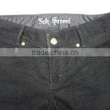 New Fashion Design Golden Button Corduroy Embroidered Shorts/pants With Folded Hem thumbnail-4