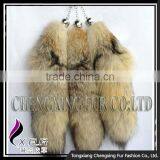 CX-R-41 Wholesale Real Fox Fur Tail Key Ring Custom Keychain thumbnail-1