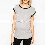 Maternity Contrast Binding Tee Maternity Clothes Manufacturers thumbnail-3