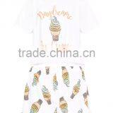 MGOO Custom Design Women Pyjama Set Screen Print Crop Top With Full Print Shorts Funny Pajamas Set thumbnail-4