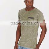 MGOO Custom Pocket Tshirt Pattern Wholesale Slim Fit Snow Wash T Shirts For Men thumbnail-3