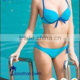 2017 Girl's Sexy Fashion Nylon Spandex Blue Halter Bikini Swimsuits.