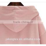 2017 Hot Sale OEM Women Long Sleeve Pink Color Fleece Plain Hoodies With Competitive Price thumbnail-6