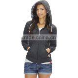 Plain Thin Zip-up Sweatshirt Hoodies for Ladies thumbnail-1