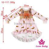 48BQA136 Lovebaby Short Front Long Back Ruffle Long Sleeve Baby Frock Pictures For 0-6Years Kids Casual Wear thumbnail-1