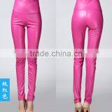 Wholesale Plain Womens Tight Pants/sexy Faux Leather High Waist Leggings Stretch PU Pants Laides Skinny Trousers thumbnail-5