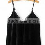 Runwaylover EY2361B Ladies Sexy Deep V-Neck Lace Crop Tops thumbnail-2