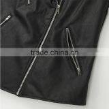 Women's Cool Black Moto Riders Coats Diagonal Front Zipper Leather Jackets thumbnail-5