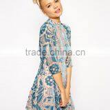 Skater Dress in Premium Velvet Burn Out thumbnail-1