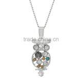 Fashion Jewelry Necklace Owl Halloween Silver Tone Multicolor Rhinestone With Lobster Clasp 44cm Long thumbnail-1