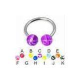 Marble Stripe Print UV Acrylic Balls Horseshoes CBR Circular Barbell Jewelry For Engagement thumbnail-1
