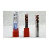 Miniature Square Solid Carbide End Mills For Steel , Long Shank Type HRC55