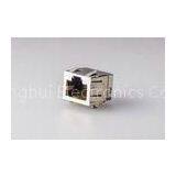 Modular Shielded RJ45 Jack , PCB Mount RJ45 Connector 8P8C Single Port With LED Gold Plated thumbnail-1