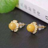 Neffly Jewelry Natural Beeswax Earrings Earrings With S925 Silver Plated k Gold Inlaid Diamond Accessories Craft thumbnail-2