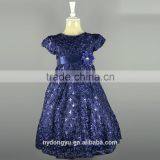 Navy A Line Flower Girl Princess Dress/ Top Quality Yellow Girl Princess Dress/new Design Girl Holiday Princess Dress thumbnail-2