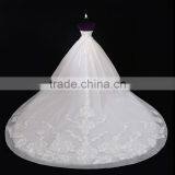 Strapless Lace Mermaid Color Wedding Dress Bridal for Bride Sleeveless Sexy Bridal Dress F13201 thumbnail-1
