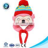 Cheap Cute Plush Monkey Kids Animal Winter Crochet Baby Hat Custom Warm Soft Baby Girl Hat thumbnail-6