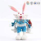 OEM Sitting Long Ears Brown Soft Plush Rabbit Toy With Bag thumbnail-1