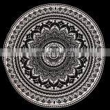 Indian Beautiful Black Ombre Mandala Curtain Set Cotton Boho Drapes Window Decor Curtain Set thumbnail-2
