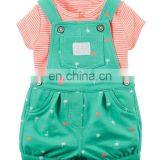 2017 New Arrival Summer Children's Clothing Sets Wholesale Baby Clothes Pink Shirt And Shorts New Baby Suit thumbnail-1