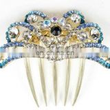 2013 newest fashion alloy bowtie rhinestone hair comb fork