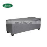 Reatai Hot Popular New Style Modern Fabric Velvet Wood Ottoman Lounge Furniture Bench thumbnail-3