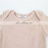 Envelope Short Sleeve Snap Ribbed Organic Cotton Baby Unisex Romper thumbnail-3