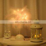 New Arrival Modern Luxury LED Feather Table Lamp Pink White Feather Lamp Battery For Bedroom Room Decoration thumbnail-2