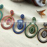 Earring With Blue Stone Round Paper Rolled Gold Torage Box Models Jewelry Arete Para Mujer thumbnail-2