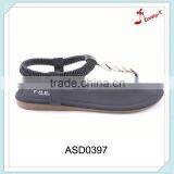 New Design Fashion Ladies Simple Flat Summer Elastic Loop Happy Feet Sandals 2016 thumbnail-1