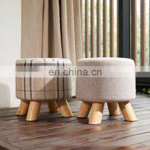 Creative Four Leg Low Stool Small Rest Furniture Shoes Changing Stool thumbnail-1