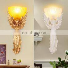 Factory Wholesale Hand Make European-style Resin Wall LED Creative Indoor Wall Lamp for Hotel Bedroom Dinging Room thumbnail-3