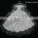 Lace With Rhinestones Patch White Wedding Dress to be Ironed on All Kinds of Garments
