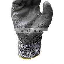 HPPE Anti-Cut Level 5 Protection Safety Work Cut Resistant Gloves With PU Coated Palm thumbnail-5