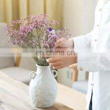 Drop Shipping Modern Decorative Handmade Art Porcelain Matte White Ceramic Pot Irregular Flower Vase Nordic INS Style thumbnail-4