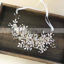 Цветочный брелок для волос, свадебные украшения для волос, бриллиантовый цветочный свадебный венок, брелок для волос, заколки для волос, свадебные украшения для волос thumbnail-5