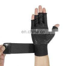 Wrist Strap Copper Infused Arthritis Gloves Fingerless Copper Compression Arthritis Gloves For Relieve Pain thumbnail-2