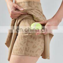 Leopard Print Tennis Golf Shirt 2-In-1 Mini Skirt Suit Set Women Outdoor Sports Wear Baseball Uniform 2 Pcs Gym Fitness Clothes thumbnail-4