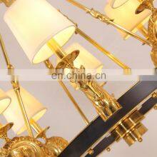 Antique Style Fabric Lamp Shade Bronze French Brass Chandelier thumbnail-3