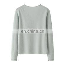 Wholesale 100% Cashmere V-Neck Sweater for Women Autumn and Winter Wear Knitted in Solid Pattern thumbnail-2