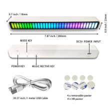 RGB Sound LED Light App Control Pickup Voice Activated Rhythm Lights Color Ambient 16 LED Lights Bar of Music Custom Logo thumbnail-4