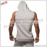 2016 Latest High Quality Blank Sleeveless Tank Top Pullover Zipper Gym Singlet Hoodies thumbnail-4