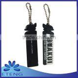 Promotion Custom Made Soft Pvc Keychain With Metal Small Beads Ring