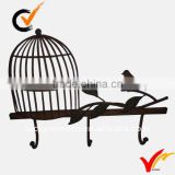 Metal bird cage with hooks
