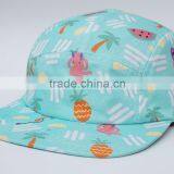 Flat Brim 5 Panel Printing Camper Cap thumbnail-1