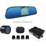 Car reverse parking sensors with rearview mirror and camera
