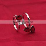Modern Design Cheap Wholesale Heart Shaped Ruby Ring thumbnail-5