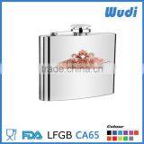 2015 popular custom logo plate paster on hip flask HF808