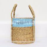 Newest Water hyacinth hamper with 2 Handles / Best-selling storage basket in Vietnam