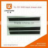 W45mm Black 3-fold Full Extension Drawer Slide Ball Bearing Slide Drawer Slides